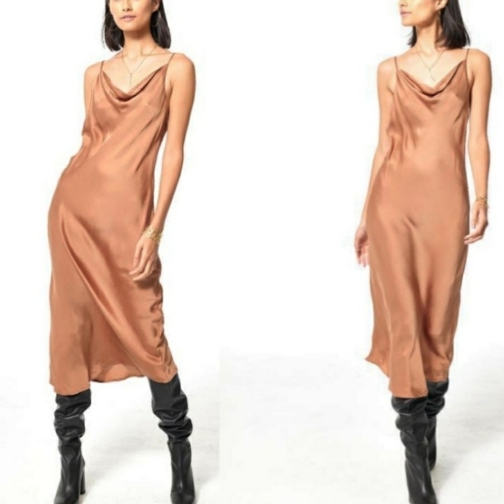 Young Fabulous & Broke Evie Toffee Slip Dress NEW